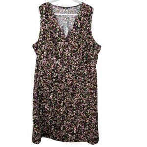 Bloomchic Floral Corduroy Sleeveless Dress Dark Cottagecore Sz 26 Romantic Boho